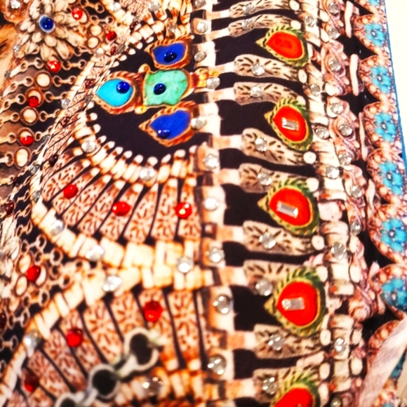 Jsquad by MANISH VAID Turq. Kaftan Cover-up New-M & L Avail. NWT - Picture 6 of 7